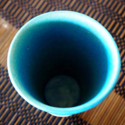 ターコイズブルーのビアカップ　 3枚目の画像