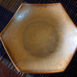 黄唐茶の六角皿 3枚目の画像