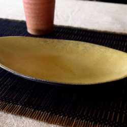 金茶の楕円皿 3枚目の画像