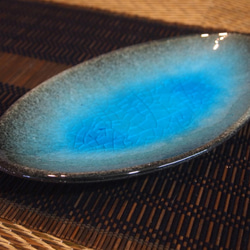 青の洞窟 楕円皿 1枚目の画像