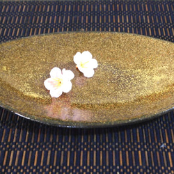 金茶の楕円皿　 2枚目の画像