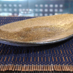 金茶の楕円皿　 5枚目の画像