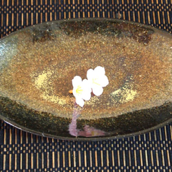 金茶の楕円皿　 1枚目の画像