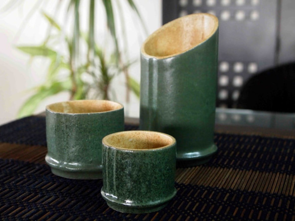 竹の酒器3点セット おちょこ・ぐい呑み・徳利 巷房レオ 通販 9236059