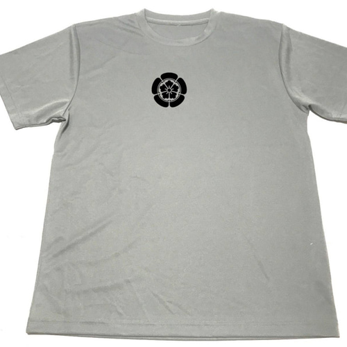 グレー 織田木瓜 ドライ Tシャツ 織田信長 天下統一 家紋 グッズ T