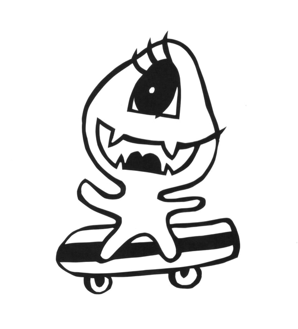 スケートボード　ドライ　Tシャツ　モンスター　TUGE9999　オリジナル　アニマル　アート　切り絵　　怪獣　グッズ　 2枚目の画像