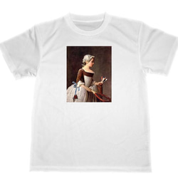 ジャン・シメオン・シャルダン　ドライ　Tシャツ　名画　絵画　アート　グッズ　ラケットを持つ少女 1枚目の画像