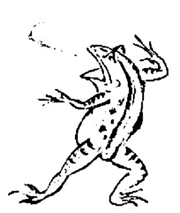 鳥獣戯画　ドライＴシャツ　蛙　カエル　グッズ　アニマル　和柄 2枚目の画像