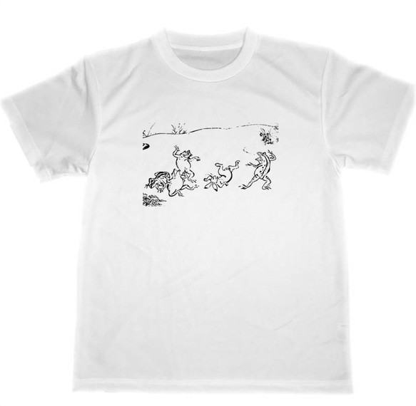 わけあり品　鳥獣戯画　ドライ　Ｔシャツ　小傷あり　アウトレット　ウサギ　カエル　アニマル　グッズ　名画　アート 1枚目の画像