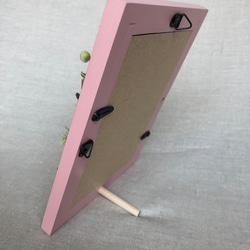 フラワーフレーム　ピンク　ベージュ　バラ　フラワー　アレンジメント　リース　造花　インテリア　プレゼント　ギフト　 5枚目の画像