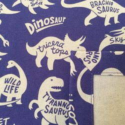 【K4】給食袋＆ランチョンマット（３０×４０）恐竜青 3枚目の画像
