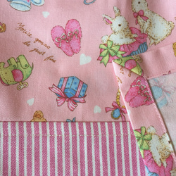 【K13】給食袋＆ランチョンマット（３０×４０）うさぎピンク 3枚目の画像