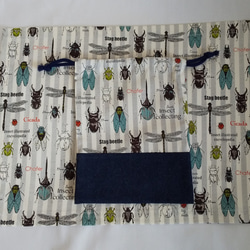 【K2】給食袋＆ランチョンマット（３０×４０）昆虫 2枚目の画像