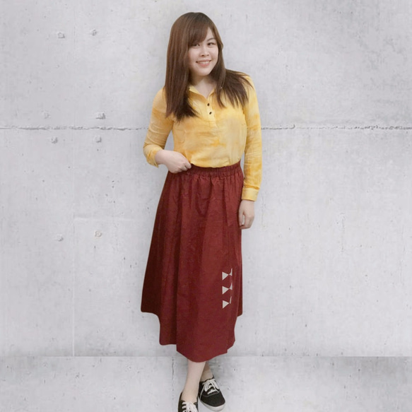 【BTN= Galaxy】Tie Up The Light Skirt (Red Wine -Small) 1枚目の画像