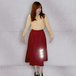 【BTN= Galaxy】Tie Up The Light Skirt (Red Wine -Medium) 3枚目の画像