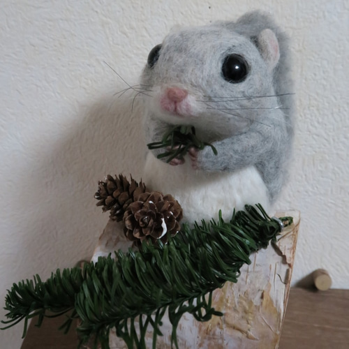 羊毛フェルト　エゾモモンガ(双子) 羊毛フェルト エゾモモンガ(双子) 羊毛フェルト エゾモモンガ 羊毛