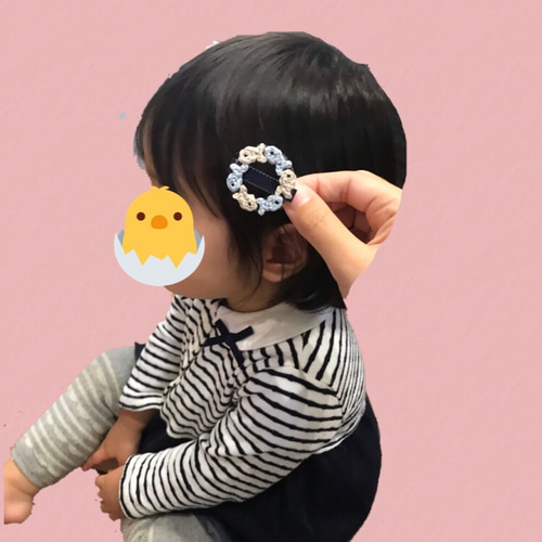 数量限定・即納特価!! お魚持ちペンギン♡ベビーヘアクリップ ヘアゴム