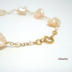 14KGF淡水珍珠（淺粉紅）手鍊 第2張的照片