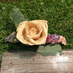 本物お花のローズとスターチスのバレッタ 4枚目の画像