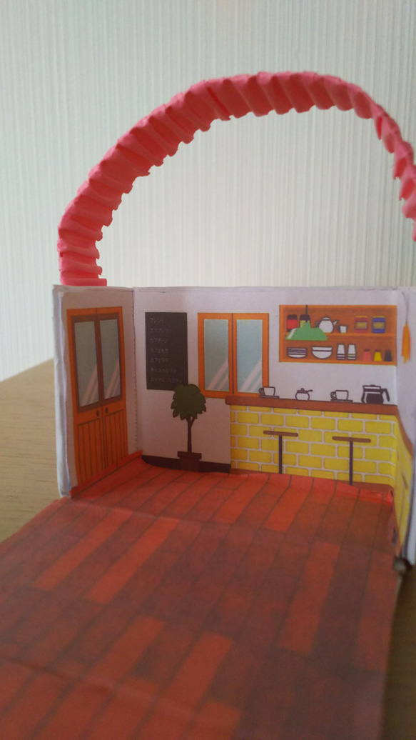 超ミニチュア カフェ  お菓子のおまけの人形 用 コンパクト カフェ 【 おもちゃ  】 4枚目の画像