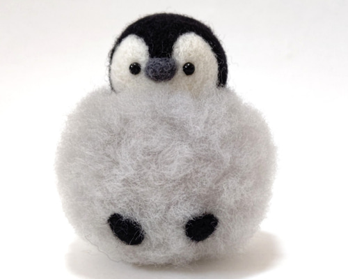 もこもこ 皇帝ペンギンの赤ちゃん 羊毛フェルト 羊毛フェルト ふ