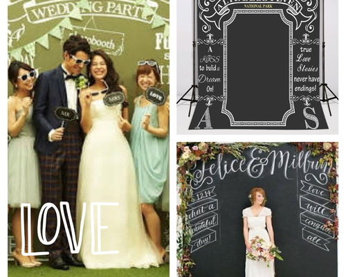 オーダーメイド黒板風フォトブースパネル ウェルカムスペースに