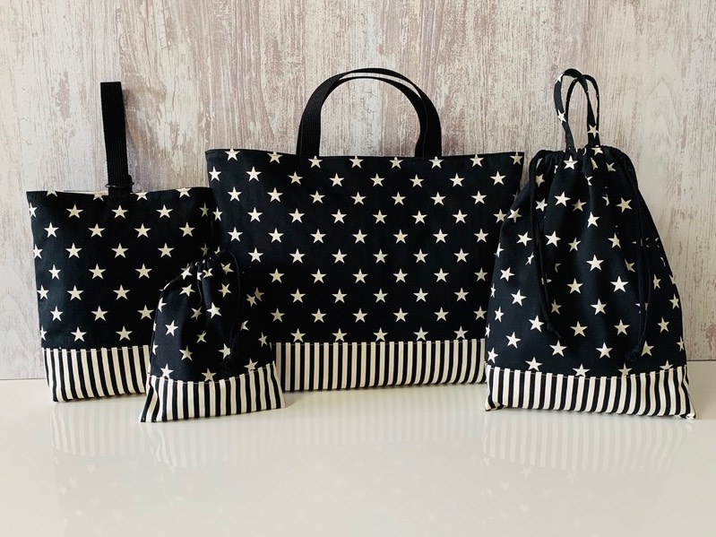 入園入学＊星とストライプの4点セット＊男の子＊ブラック