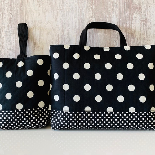 入園入学＊女の子＊レッスンバッグ ・シューズバッグセット＊ドット柄  