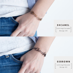 <Made-to-order>Lettering Leather Bracelet"Unisex" 第7張的照片