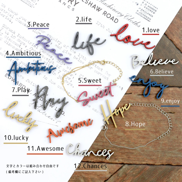 <8Colors>Custom-made Lettering Leather Chain Brecelet 第2張的照片