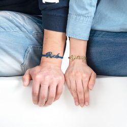 <Made-to-order#02>Wide Lettering Leather Bracelet"Unisex" 第1張的照片