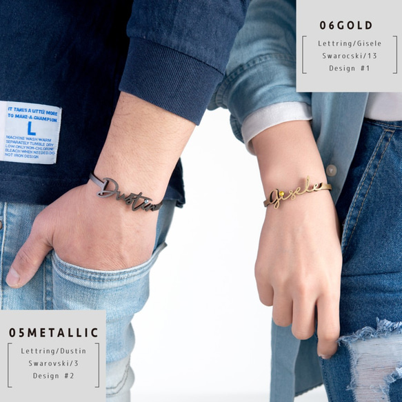 <Made-to-order#02>Wide Lettering Leather Bracelet"Unisex" 第7張的照片