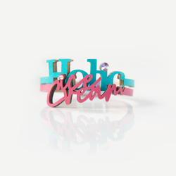 "ice cream Holic" Lettering double Leather Bracelet 第4張的照片