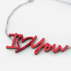 "I love you" Lettering Leather chain Choker 第5張的照片