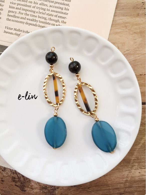 ⚫︎−⚫︎oval×oval Italy大ぶりピアス/イヤリング⚫︎−⚫︎ 2枚目の画像