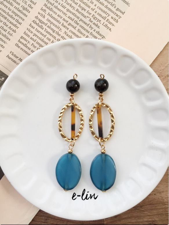 ⚫︎−⚫︎oval×oval Italy大ぶりピアス/イヤリング⚫︎−⚫︎ 3枚目の画像