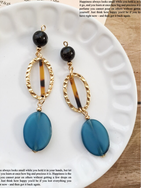 ⚫︎−⚫︎oval×oval Italy大ぶりピアス/イヤリング⚫︎−⚫︎ 4枚目の画像