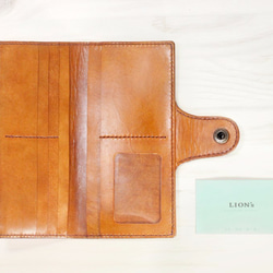 手なめしの革の財布の長いクリップ。・LIONの写真層の革の手作りの革製品 4枚目の画像