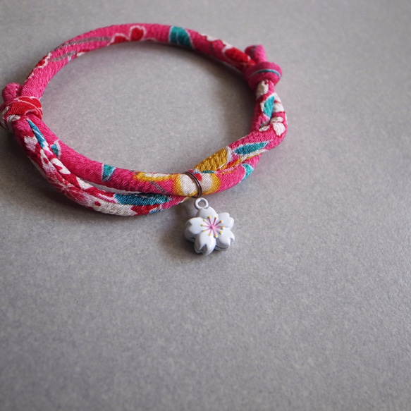kimono dog collar & cat collar【Adjustable】Sakura pink 1枚目の画像