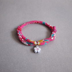 kimono dog collar & cat collar【Adjustable】Sakura pink 2枚目の画像
