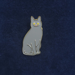＃17 灰色英國短毛貓 胸針 第1張的照片