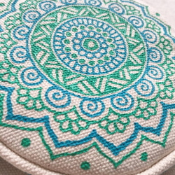 Hand Painted Mandala Coin Purse Henna Pattern Zipper Pouch 7枚目の画像