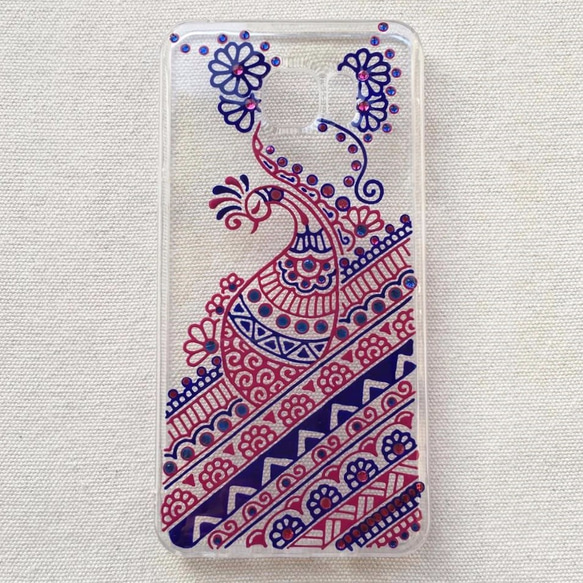 Hand Painted Phone Case iPhone Henna Clear Case Mandala 1枚目の画像