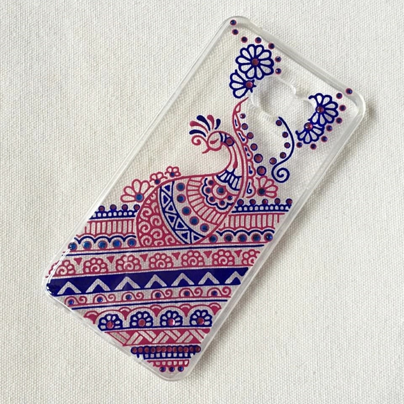 Hand Painted Phone Case iPhone Henna Clear Case Mandala 2枚目の画像