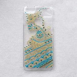 Hand Painted Phone Case iPhone Henna Clear Case Mandala 1枚目の画像