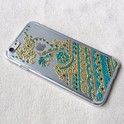 Hand Painted Phone Case iPhone Henna Clear Case Mandala 2枚目の画像