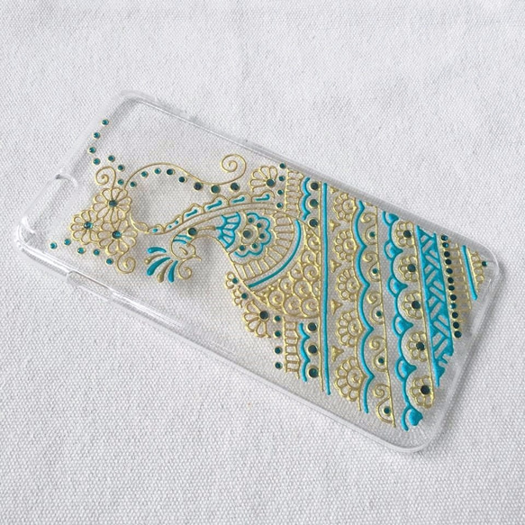 Hand Painted Phone Case iPhone Henna Clear Case Mandala 4枚目の画像