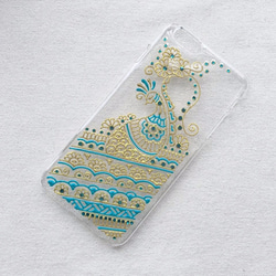 Hand Painted Phone Case iPhone Henna Clear Case Mandala 5枚目の画像