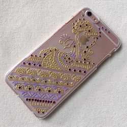Hand Painted Phone Case iPhone Henna Clear Case Mandala 2枚目の画像