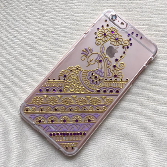 Hand Painted Phone Case iPhone Henna Clear Case Mandala 3枚目の画像